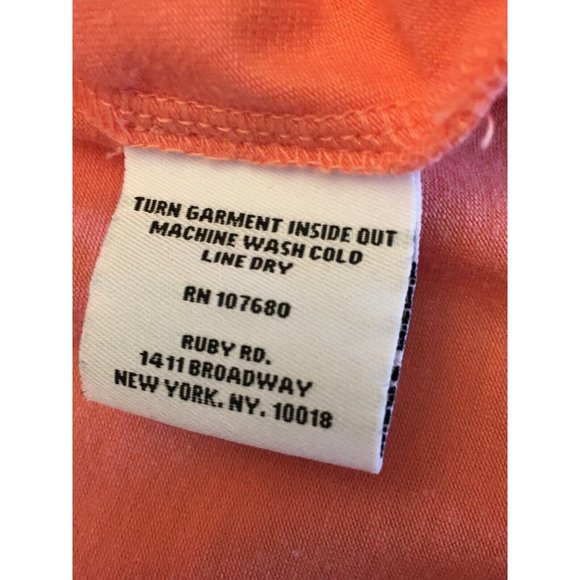 Ruby Rd Shirt Top Blouse Flower Texture Salmon Large 3/4 Sleeves Casual Comfort - Picture 8 of 8